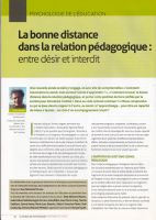 La bonne distance dans la relation pédagogique : entre désir et interdit- article de Gérard Netter