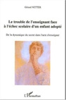 couverture livre le trouble de l‘enseignant face à l‘échec scolaire d‘un enfant adopté - gerard netter